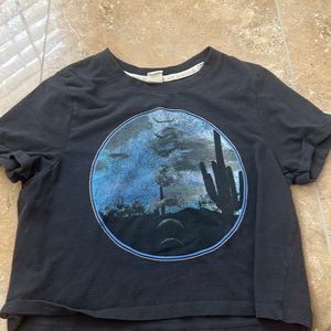 Grey moon phase crop top